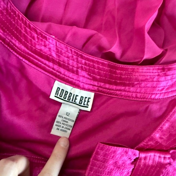 robbie bee pink pleated chiffon dress size 12 - Picture 4 of 4